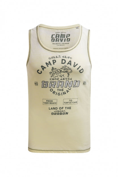 CAMP DAVID Muskelshirt mit Ausbrenner-Effekten und Print - lemon juice