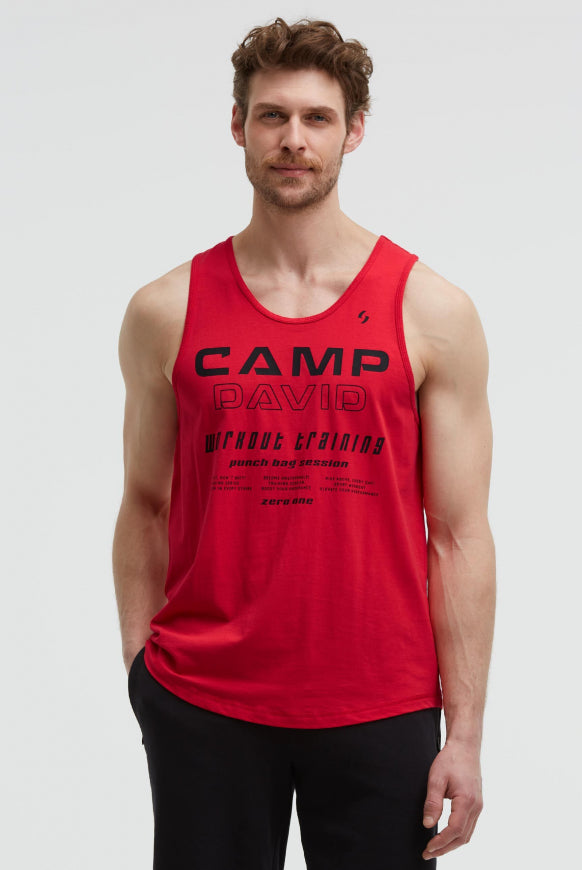 CAMP DAVID Muskelshirt mit Label Prints