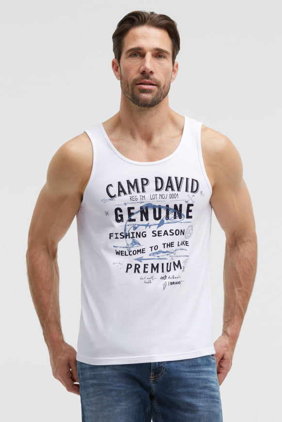 CAMP DAVID Muskelshirt mit Logo Prints - opticwhite