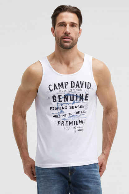 CAMP DAVID Muskelshirt mit Logo Prints - opticwhite