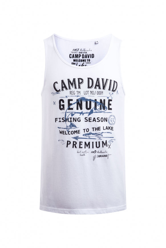 CAMP DAVID Muskelshirt mit Logo Prints - opticwhite