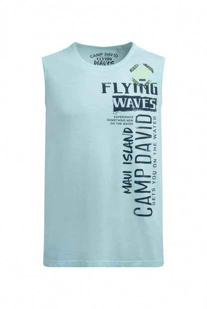 CAMP DAVID Muskelshirt Oil Dyed mit Label Print - fresh breeze