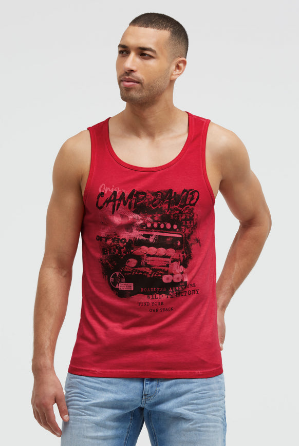 CAMP DAVID Muskelshirt Oil Dyed mit Photoprint - red orange