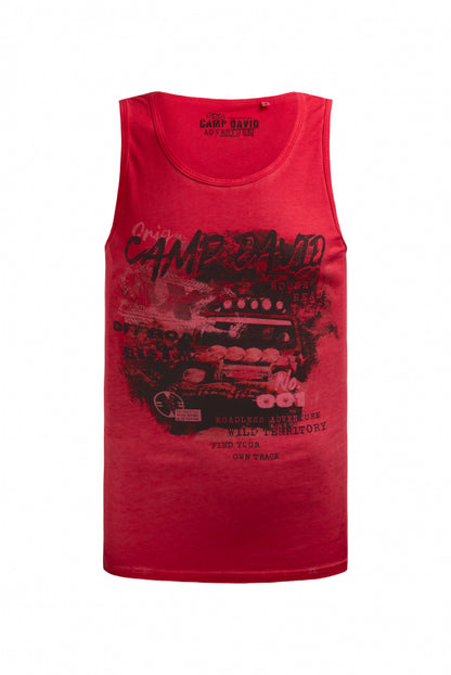 CAMP DAVID Muskelshirt Oil Dyed mit Photoprint - red orange