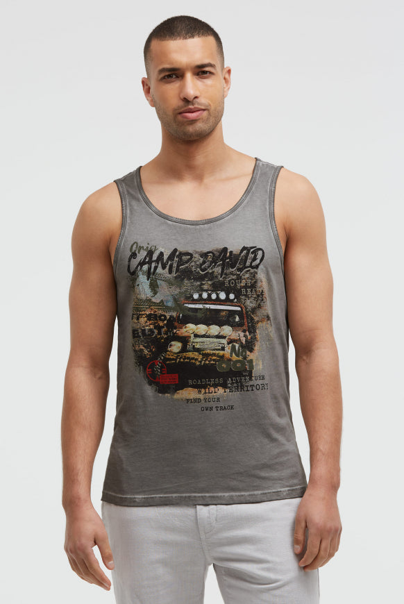 CAMP DAVID Muskelshirt Oil Dyed mit Photoprint - shadow