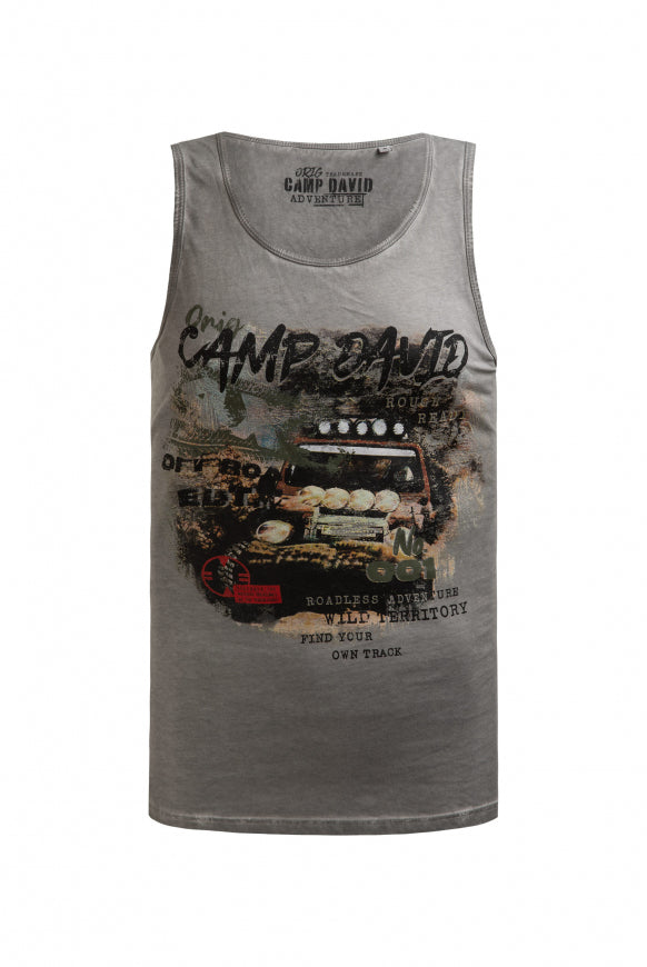 CAMP DAVID Muskelshirt Oil Dyed mit Photoprint - shadow
