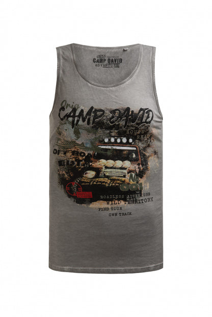 CAMP DAVID Muskelshirt Oil Dyed mit Photoprint - shadow