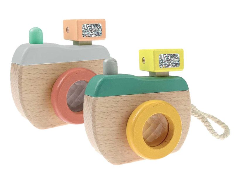Spielheld Spielkamera aus Holz, 1 Stück, Farben sortiert
