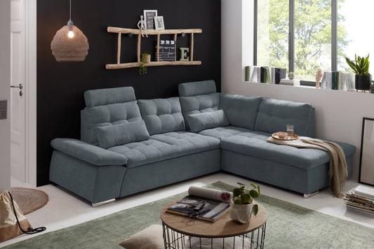 Entdecken Sie zeitlose Eleganz: Das Nalo Schlafsofa von ED Exciting Design mit verstellbaren Armlehnen und Bettkasten