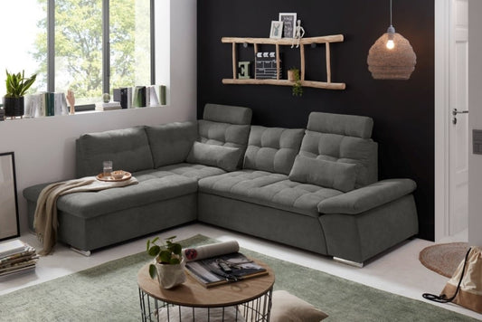 Entdecken Sie zeitlose Eleganz: Das Nalo Schlafsofa von ED Exciting Design mit verstellbaren Armlehnen und Bettkasten