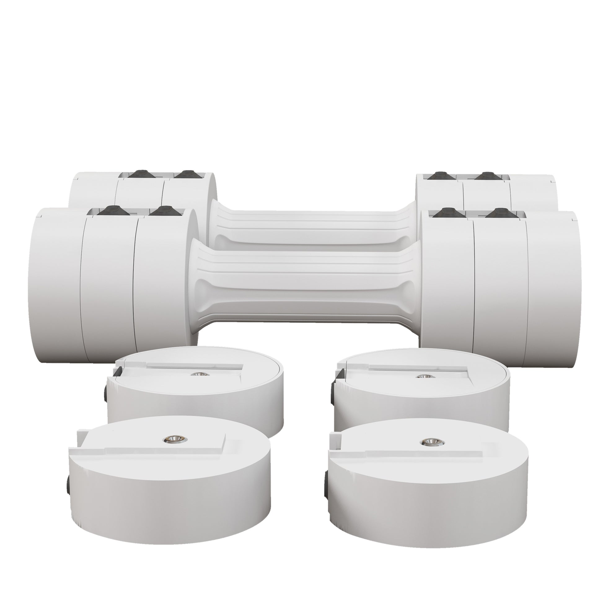 SPORTNOW 2 x 2,5 kg Hanteln, Kurzhanteln mit anpassbarem Gewicht, 1,1/1,8/2,5 kg pro Hantel, bodenschonendes Kunststoffgehäuse, für Frauen und Männer, Weiß   Aosom