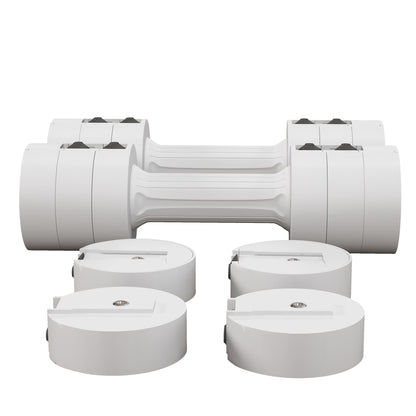 SPORTNOW 2 x 2,5 kg Hanteln, Kurzhanteln mit anpassbarem Gewicht, 1,1/1,8/2,5 kg pro Hantel, bodenschonendes Kunststoffgehäuse, für Frauen und Männer, Weiß   Aosom