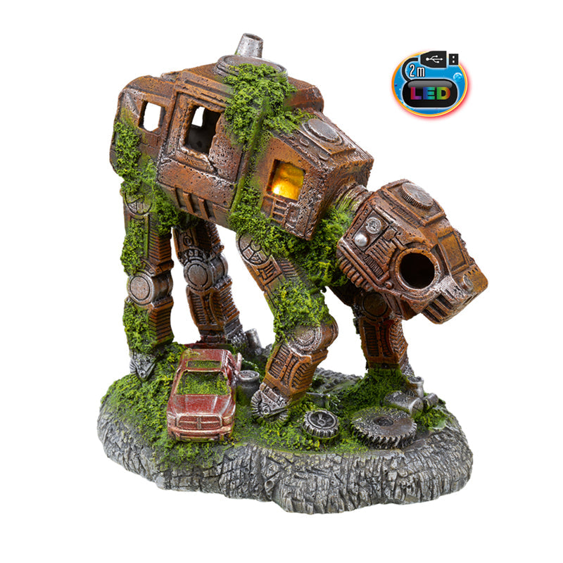 Nobby Aqua Ornaments SCHROTT ROBOTER mit LED