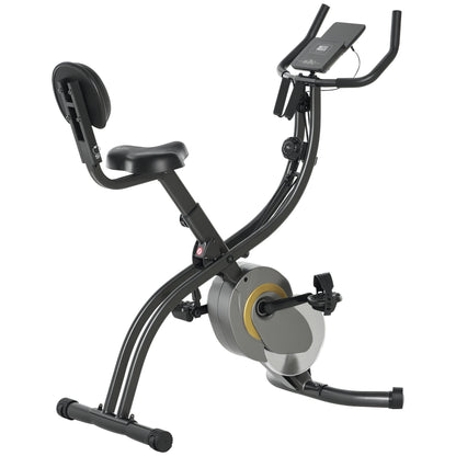 HOMCOM Heimtrainer Fahrrad Trimmrad mit 16-stufig einstellbarem Magnetwiderstand & Spannseil, Schwarz Grau, Fitnessgerät für Zuhause   Aosom.de