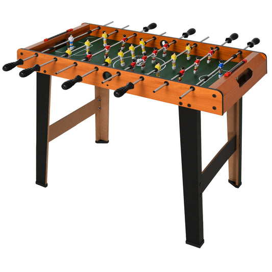 HOMCOM Mini Tischkicker mit 2 Beinsätzen, tragbarer Kickertisch mit 22 Spielern 2 Kickerbälle Holz-Optik Tischfussball für Kinder Erwachsene, für Spielzimmer, 84,5 x 40 x 61,2 cm, Naturholz   Aosom