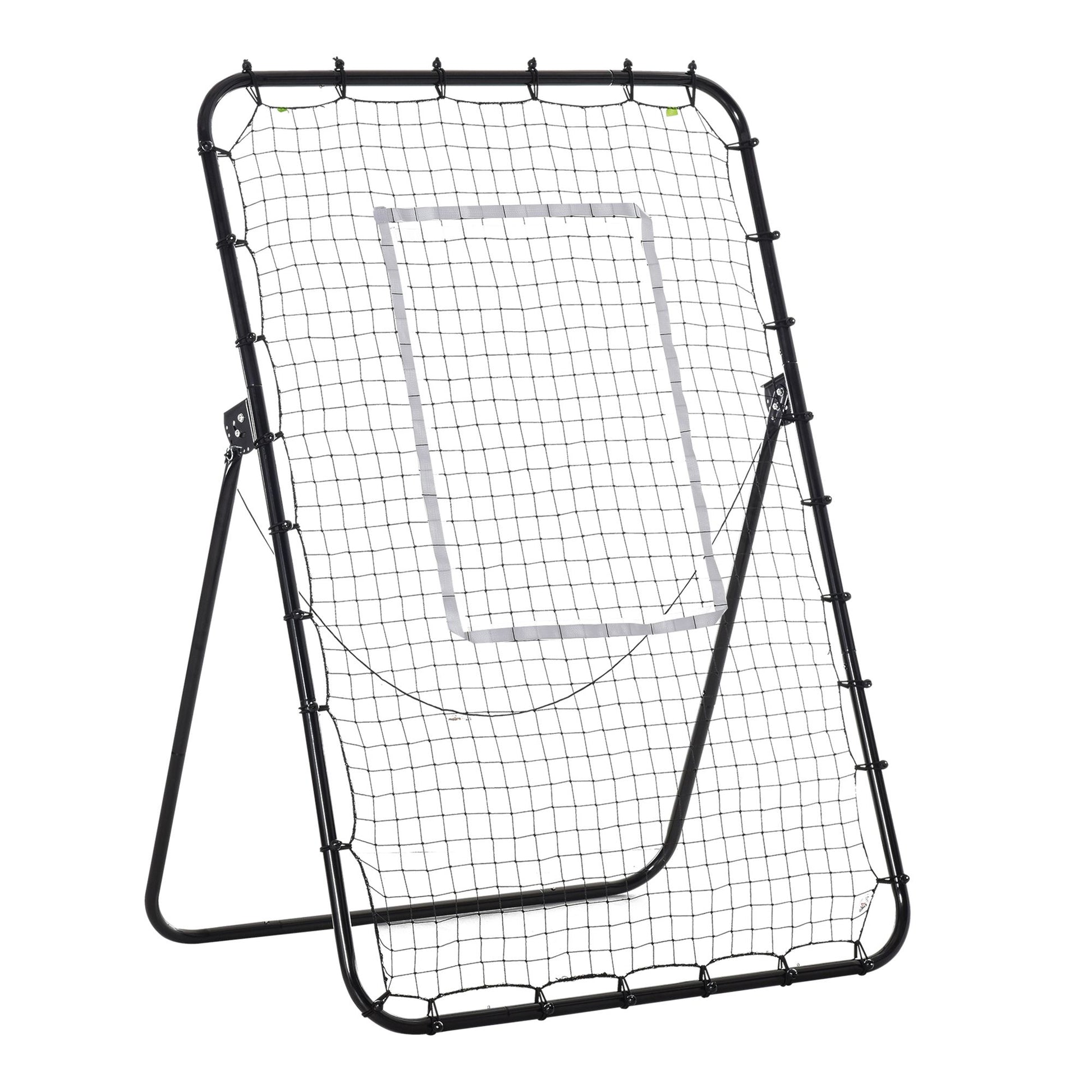 HOMCOM Fußball Rebounder Klappbares Fußballtor Kickback Rückprallwand 123x73x1785 cm 4 Verstellbare Stufen Schwarz für Training & Spaß   Aosom.de