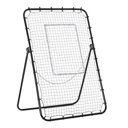 HOMCOM Fußball Rebounder Klappbares Fußballtor Kickback Rückprallwand 123x73x1785 cm 4 Verstellbare Stufen Schwarz für Training & Spaß   Aosom.de