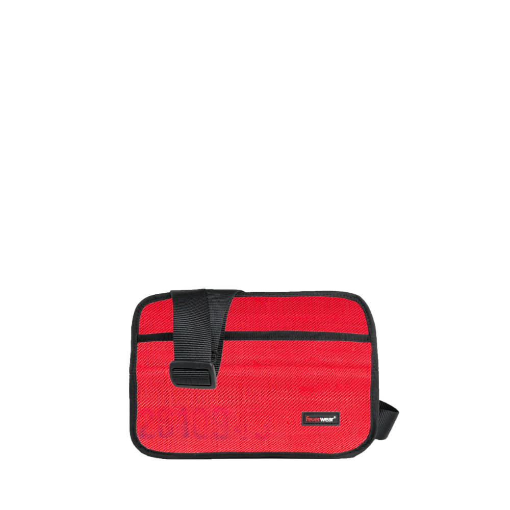 Feuerwear Crossbody Bag, Oscar, rot, aus recyceltem Feuerwehrschlauch