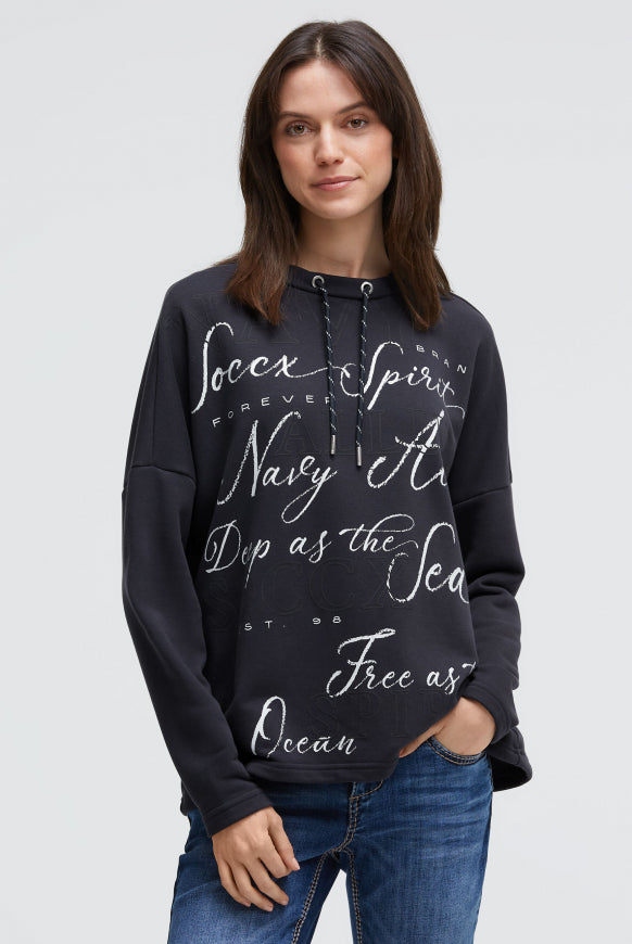 SOCCX Oversized Sweatshirt mit Wording Print