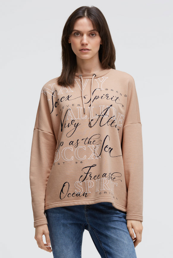 SOCCX Oversized Sweatshirt mit Wording Print