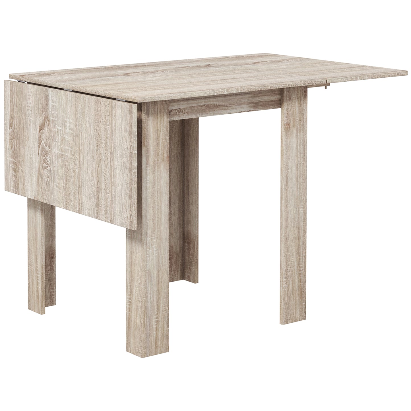 HOMCOM Klapptisch für max. 4 Personen, wasserdicht und kratzfest, klappbarer Tisch aus Spanplatte, 140x70x75 cm, Farbe Eiche   Aosom