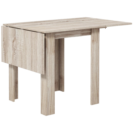 HOMCOM Klapptisch für max. 4 Personen, wasserdicht und kratzfest, klappbarer Tisch aus Spanplatte, 140x70x75 cm, Farbe Eiche   Aosom