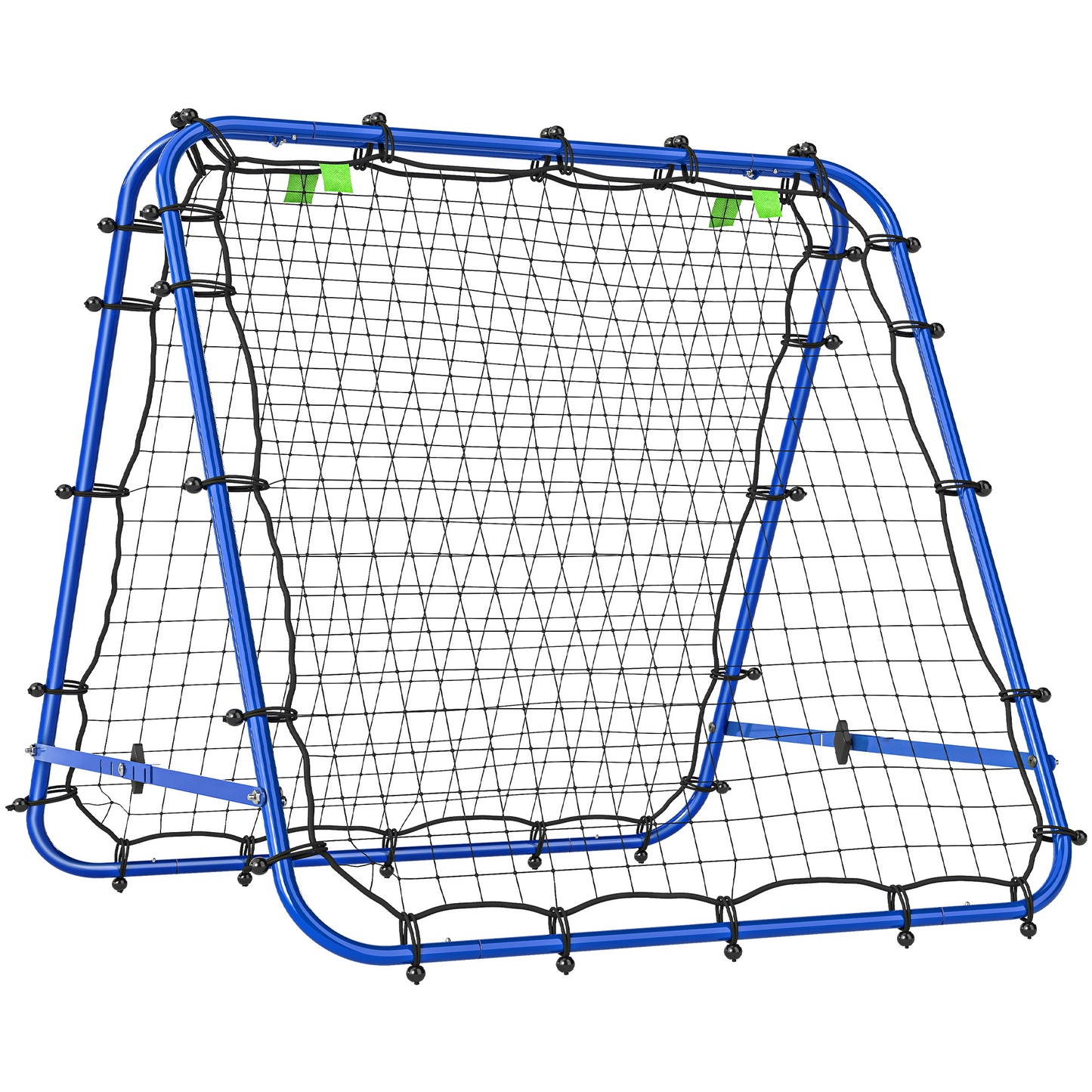 HOMCOM Fußball Rebounder Kickback Tor Rückprallwand Netz beidseitig verstellbar 5 Stufen Stahl Blau 100 x 95 x 90 cm für Training & Spiel   Aosom.de
