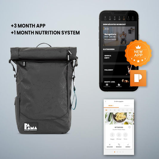 PAKAMA Fitnessstudio to Go (inkl. 3 Monate App) + Nutrition System 1 Monat - BERLIN Black