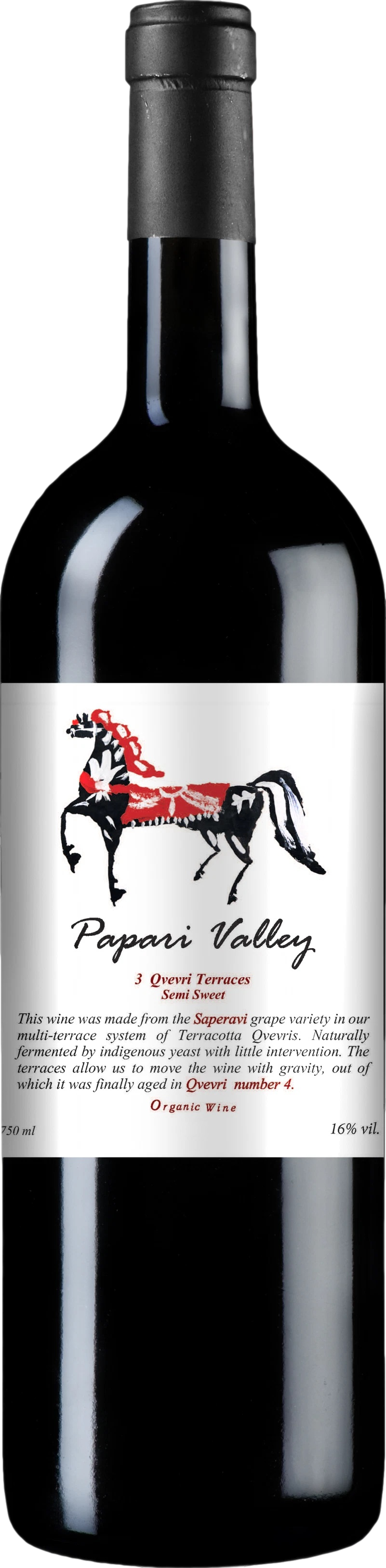 Papari Valley 3 Qvevri Terraces Saperavi Semi Sweet 2023