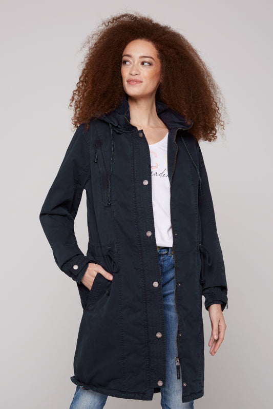 SOCCX Parka mit Kapuze und Rücken-Artwork