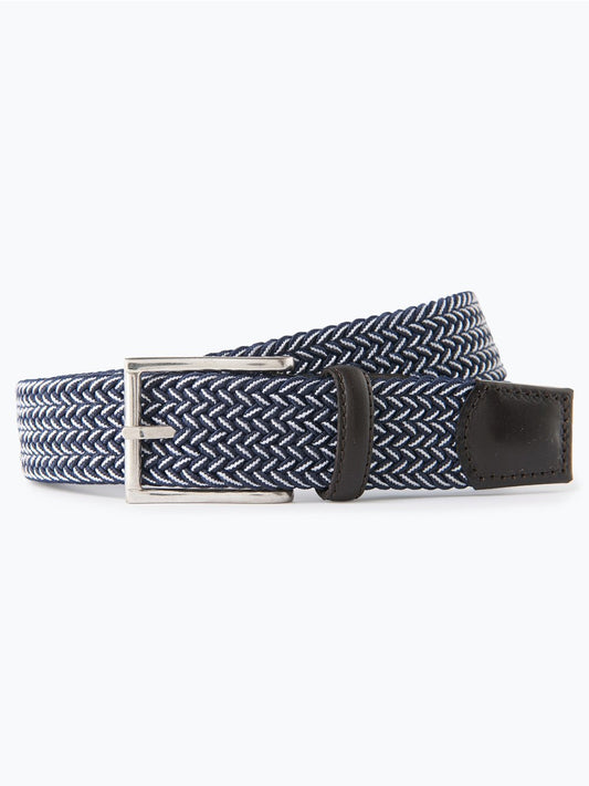Nils Sundström Gürtel mit Leder-Anteil Herren gemustert