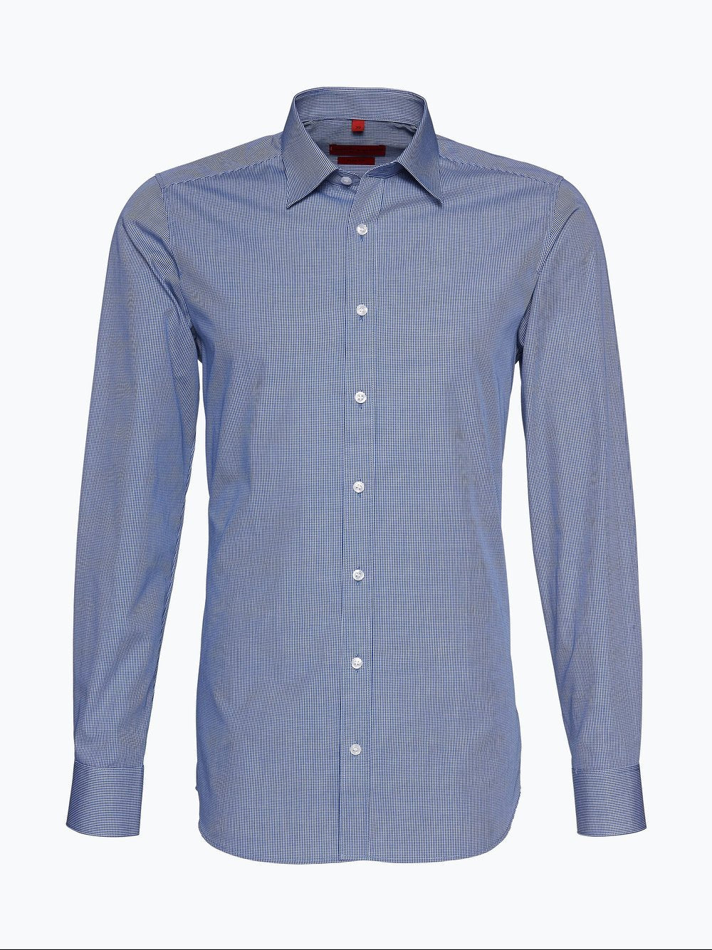 Finshley & Harding Hemd Herren Slim Fit Baumwolle Kentkragen kariert