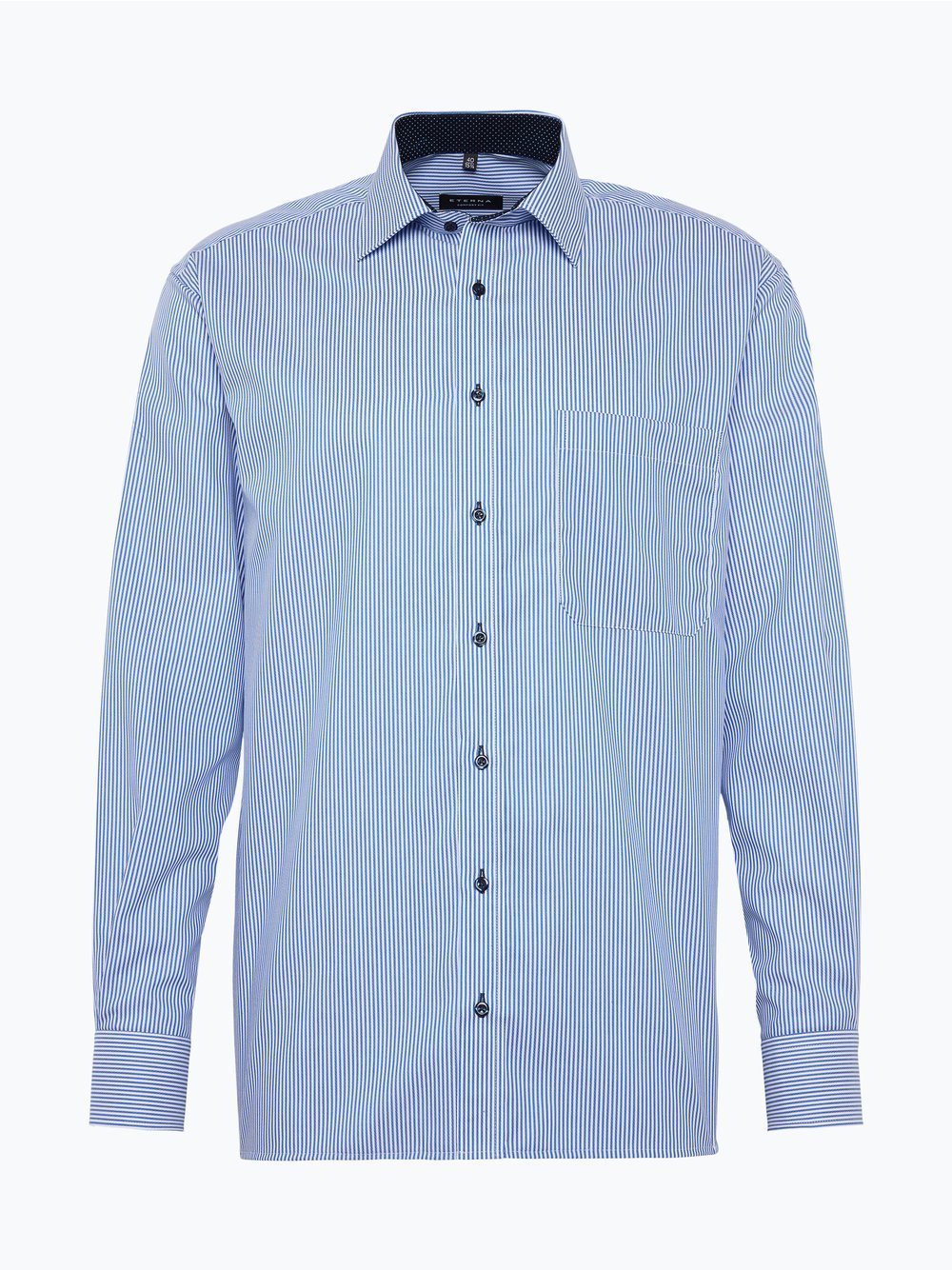 Eterna Comfort Fit Hemd Bügelfrei Herren Comfort Fit Baumwolle Kentkragen gestreift