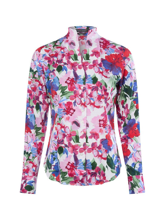Franco Callegari Bluse Damen Regular Fit Baumwolle gemustert