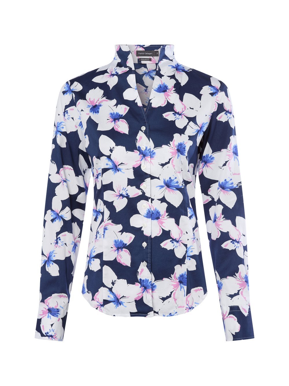 Franco Callegari Bluse Damen Regular Fit Baumwolle gemustert