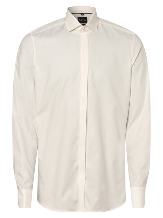 OLYMP Level Five Hemd mit Umschlagmanschetten Herren Slim Fit Baumwolle Kentkragen strukturiert