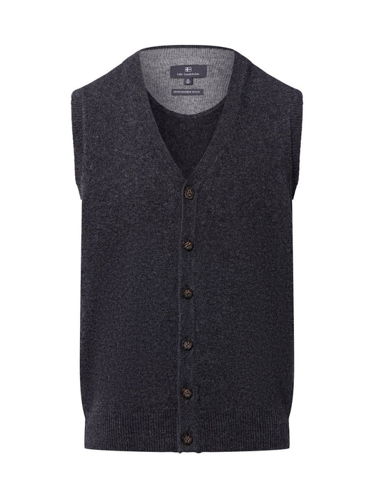 Nils Sundström Strickweste Herren Schurwolle meliert