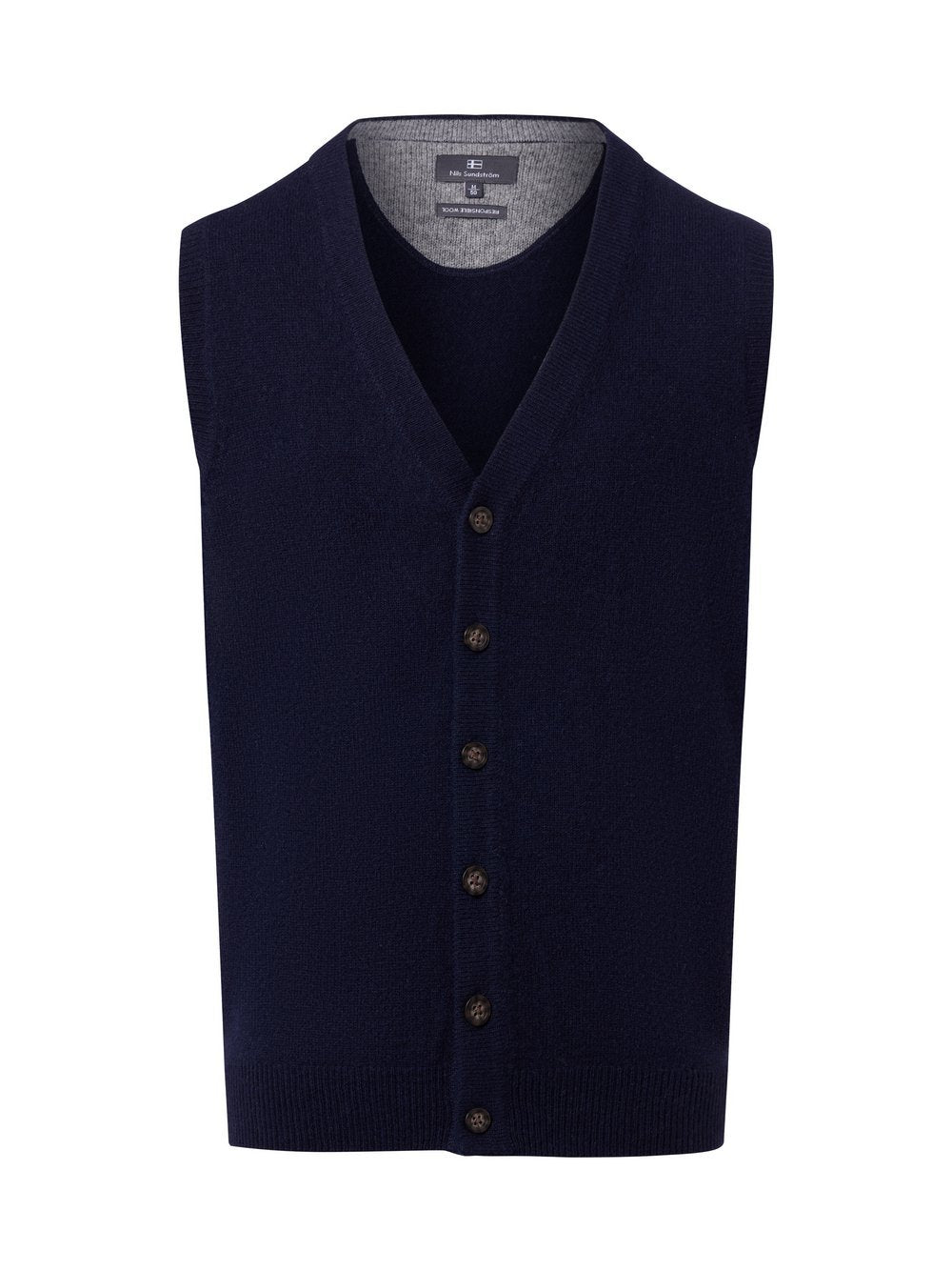 Nils Sundström Strickweste Herren Schurwolle meliert