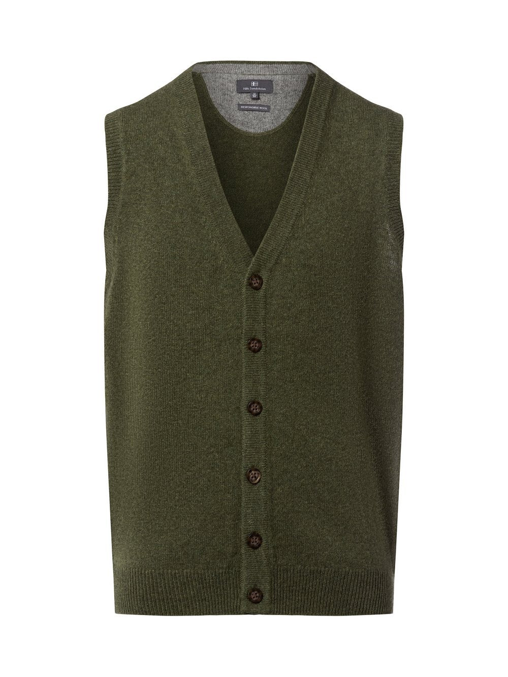 Nils Sundström Strickweste Herren Schurwolle meliert