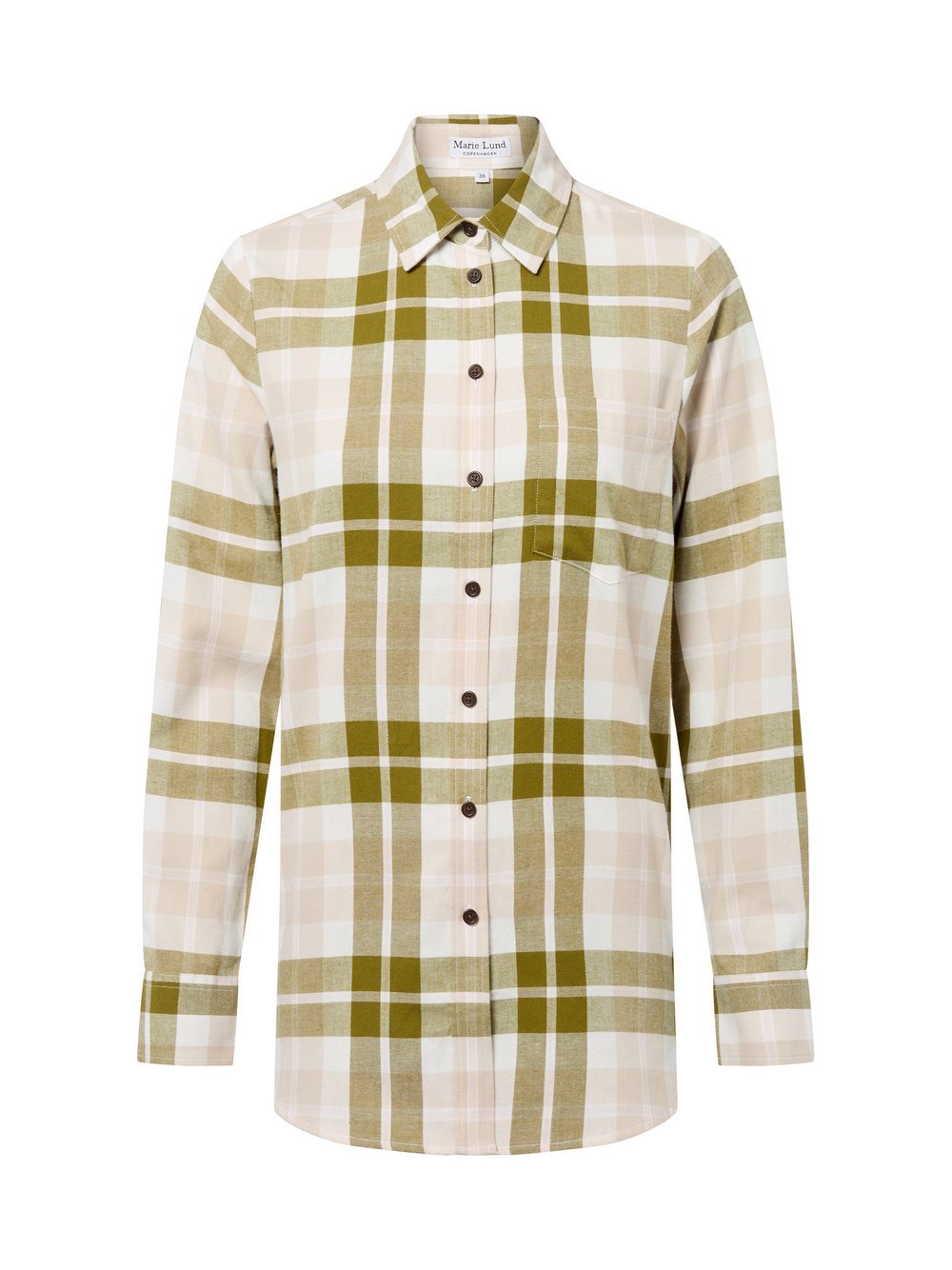 Marie Lund Hemdbluse Damen Regular Fit Baumwolle kariert