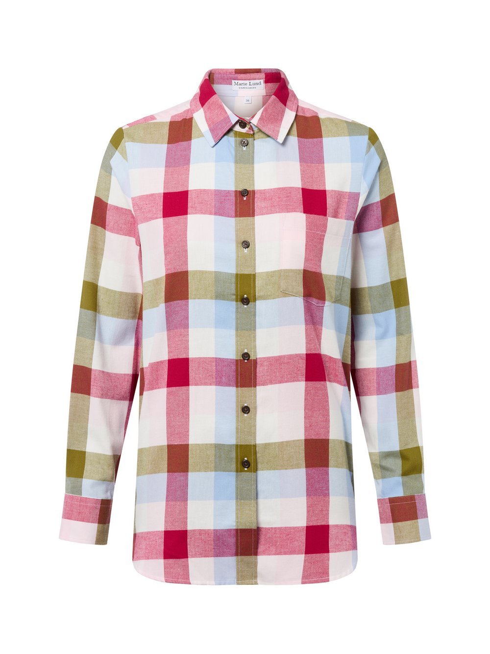 Marie Lund Hemdbluse Damen Regular Fit Baumwolle kariert