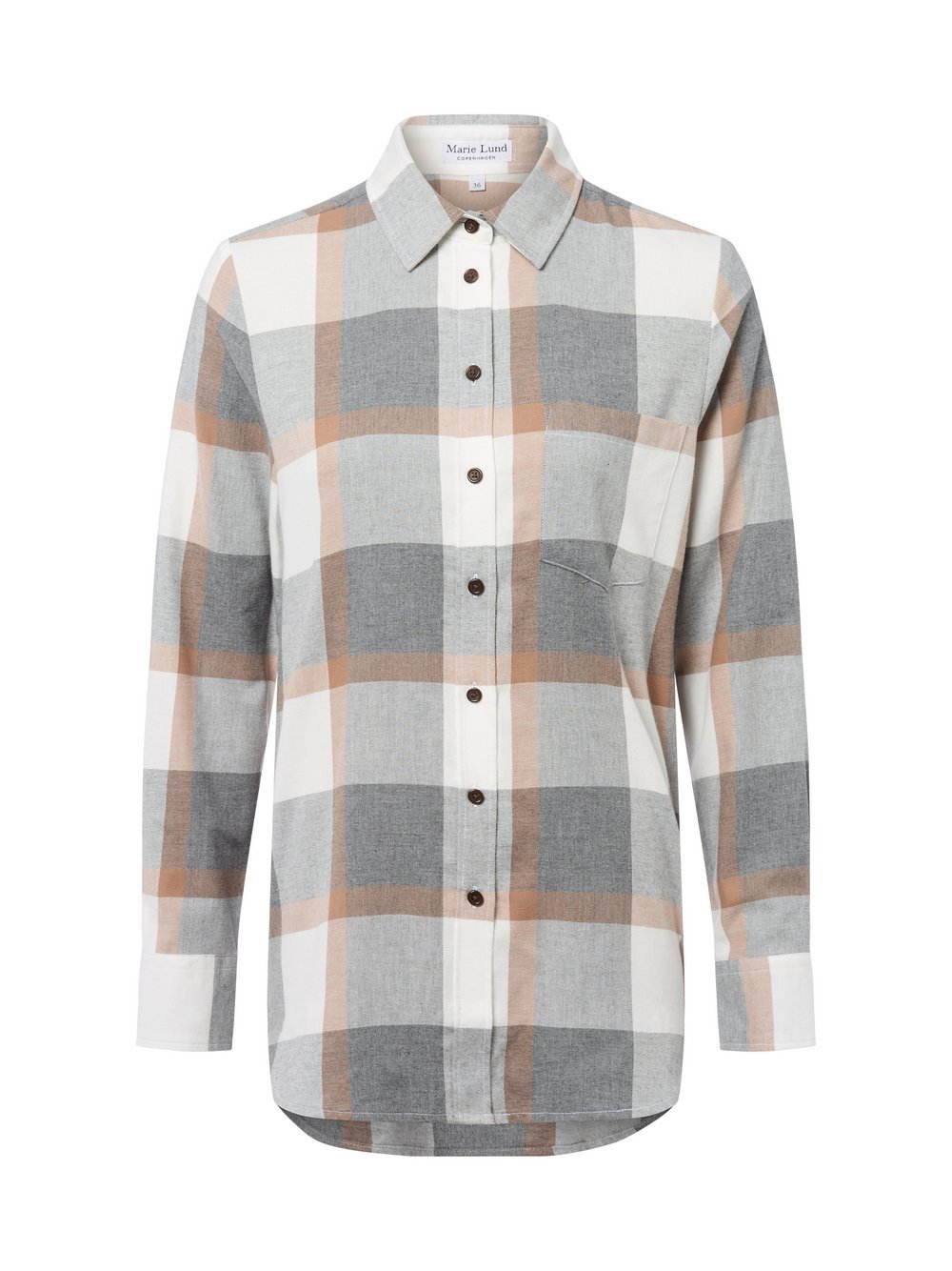 Marie Lund Hemdbluse Damen Regular Fit Baumwolle kariert