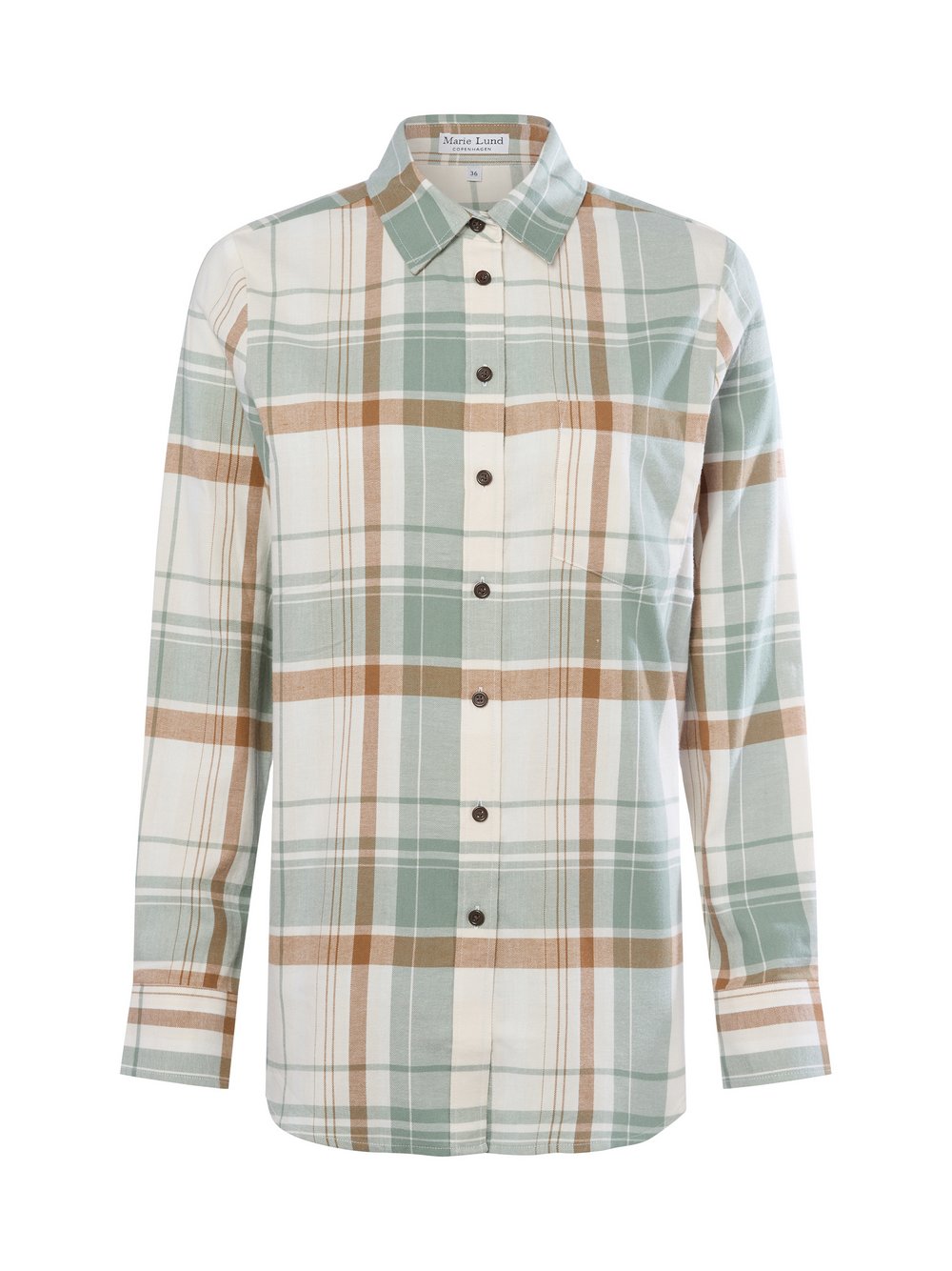 Marie Lund Hemdbluse Damen Regular Fit Baumwolle kariert
