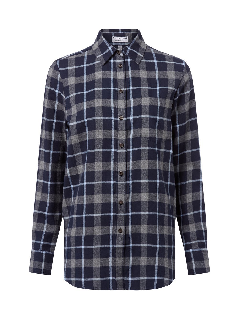 Marie Lund Hemdbluse Damen Regular Fit Baumwolle kariert