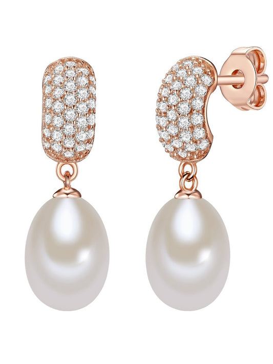 Valero Pearls Perlen-Ohrstecker Damen Sterlingsilber roségold