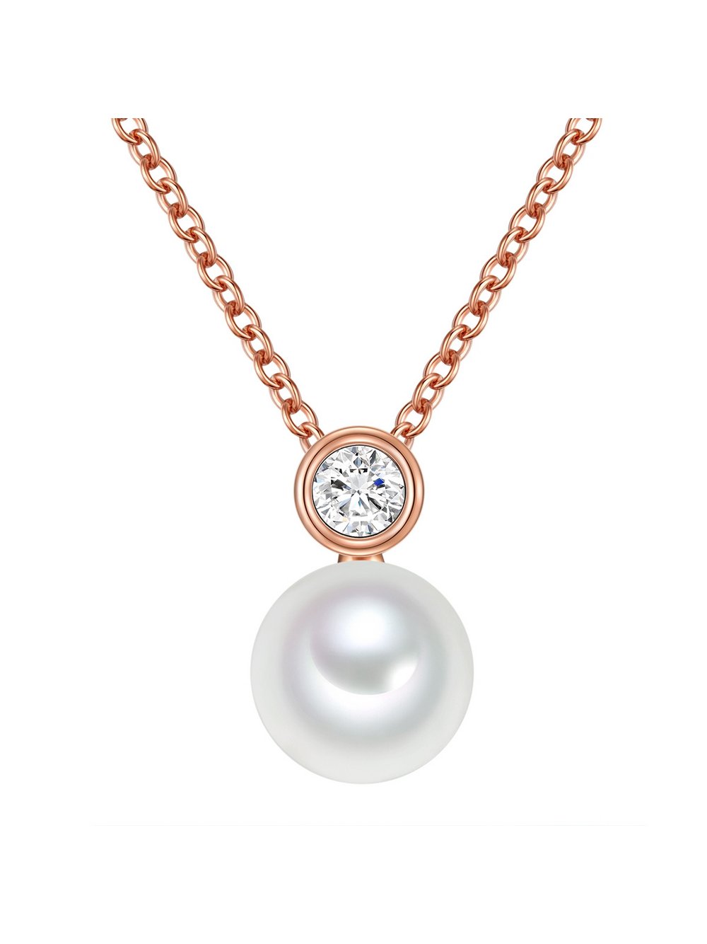 Valero Pearls Halskette Damen Sterlingsilber roségold