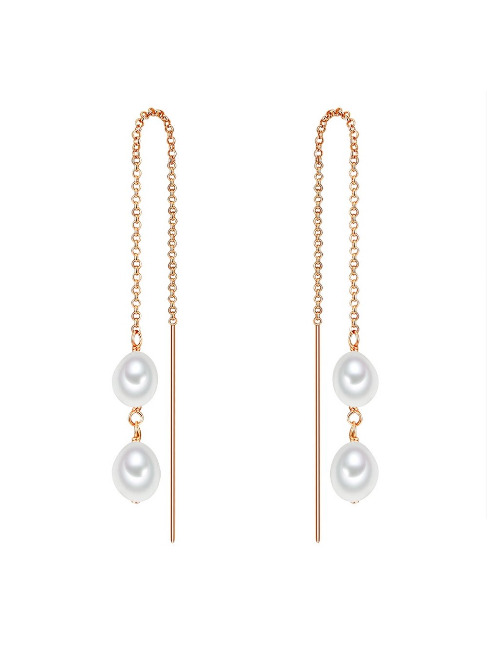 Valero Pearls Perlen-Ohrhänger Damen Sterlingsilber roségold