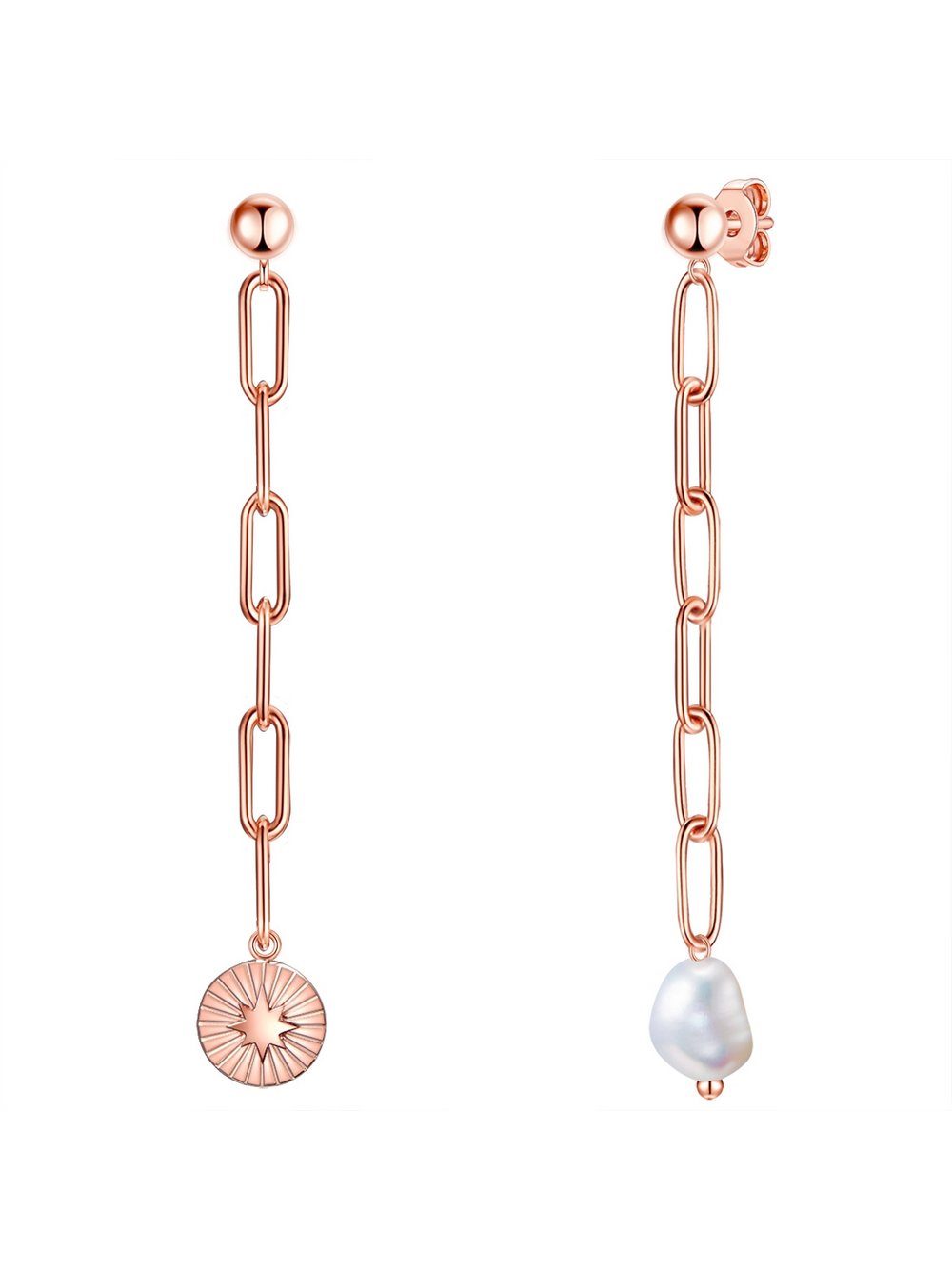 Valero Pearls Ohrhänger Damen Edelstahl roségold