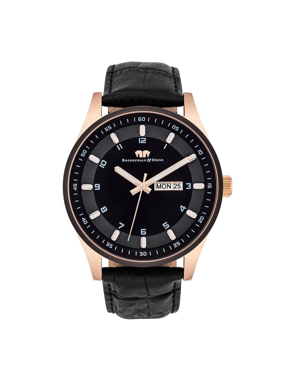 Rhodenwald & Söhne Armband-Uhr Herren Edelstahl roségold