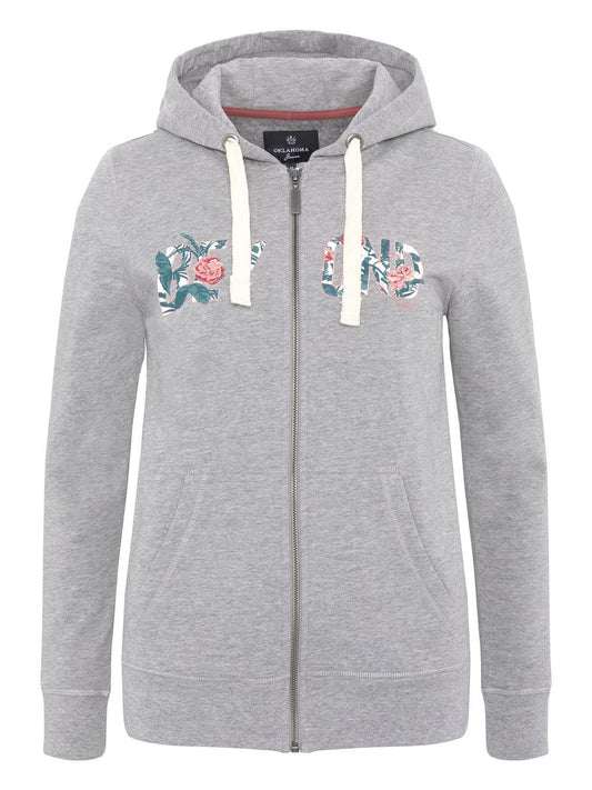 Oklahoma Jeans Sweatjacke Damen Baumwolle bedruckt